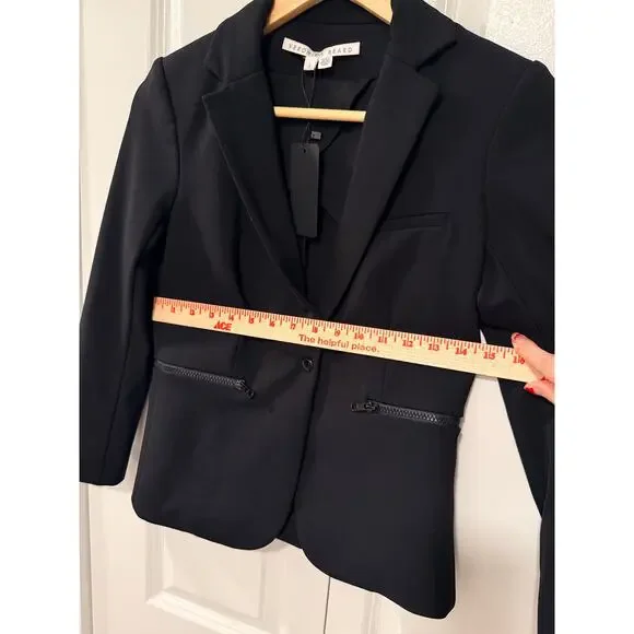 Veronica Beard 0 Core Schoolboy $645 Scuba Blazer Dickey Jacket Fitted Black NWT - Picture 11 of 16